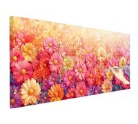 Flowers Paint by Numbers for Adults Large 120x50cm Plant Painting by Numbers Canvas Kits, Cheerful Painting Kits for Adults DIY Acrylic Paints Drawing Paintwork Autumn Decorations Gifts for Women X-88