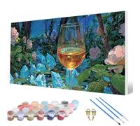 Flowers Paint by Numbers for Adults, Paint by Numbers Cocktails Pattern Design Painting Kits, Acrylic Painting Kit with Brushes Adult Crafts for Room Decor, Wall Art, Gifts 70x140cm -hcw2507TF00X