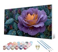 Flowers Paint by Numbers for Adults, Paint by Numbers Rose Pattern Design Painting Kits, Acrylic Painting Kit with Brushes Adult Crafts for Room Decor, Wall Art, Gifts for Women 90 x 180 cm -hcw25074M