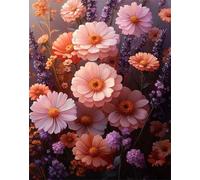 Flowers Paint by Numbers for Adults, Plant Paint by Numbers Kits On Colored Canvas, Hobbies for Adults Women, Easy DIY Acrylic Pigment Drawing Paintwork for Women Gifts, 40x54in, Without Frame x-z759