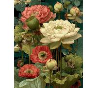 Flowers Paint by Numbers for Adults, Plant Paint by Numbers Kits with Acrylic Paints and Brushes, Without Frame DIY Digital Painting for Beginner, 36x48in Color Oil Painting for Home Wall Decor x-z765