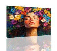 Flowers Paint by Numbers for Adults with Frame, Girl Paint by Number Canvas Kits with Acrylic Paints Brushes, Hobbies for Adults Women DIY Oil Painting Kits for Home Wall Decor Gifts 24x32 inch,kk-451