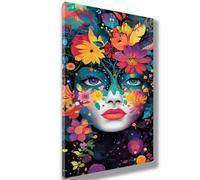 Flowers Paint by Numbers for Children Beginners,Painting by Numbers for Kids 6-12,DIY Color Canvas Oil Painting Kits with Acrylic Paint Brushes for Home Room Decor,16x40inch Abstract,Frameless,1662-W