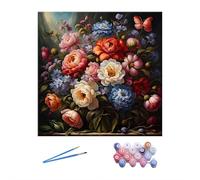 Flowers Paint by Numbers Kits for Adults,Flowers Paint by Number Adult, Flower Canvas Paint by Numbers for Adults, DIY Acrylic Watercolor Oil Colorful Painting by Number,for Home Decor