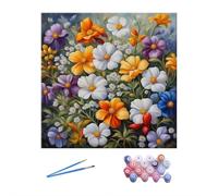 Flowers Paint by Numbers Kits for Adults,Flowers Paint by Number Adult, Flower Canvas Paint by Numbers for Adults, DIY Acrylic Watercolor Oil Colorful Painting by Number,for Home Decor