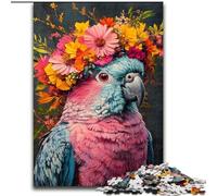 Flowers Parrot JigsawPuzzle 1000 Pieces for Adults, Brain Intelligence Challenge Addictive Toys Birthday Gifts for Age 14+ (26x38cm)