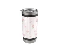 Flowers Pattern Stripe Design Spring Floral Summer Aesthetic Stainless Steel Insulated Tumbler
