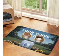 Flowers Peace Poll Pet Food Mat 17.2x11.81in Absorbent Non-Slip PU Leather Feeding Mat for Dogs Cats Rubber Bottom Fast Drying Rollable Pet Bowl Placemat