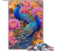 Flowers Peacock 1000 Piece Jigsaw Puzzles for Teenagers, Interesting Stress Reduction Parent-child Interaction (50x75cm)