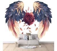 Flowers Photo Wallpaper Fallen Leaves and Flower Wings Wall Mural 400 × 280 cm / 157.4" × 110" Non-Woven Art Print Wall Mural 3D Photo Picture Wallpaper for Bedroom Living Room Decoration