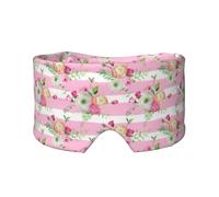 Flowers Pink Stripes, Full Eye Covers Light Blocking Eye Mask Sleep Eye and Ear Muffs