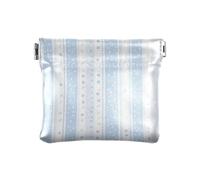 Flowers Polka Dot Blue Stipe Women PU Leather Coin Purse Convenient Card Key Organizers for Women