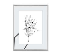 "Flowers" Portrait Photo Frame, Silver, 10 x 15cm