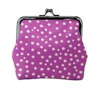 Flowers Print Patterns Full Double-Sided Printed Pattern Women's and Girls' Fashionable Leather Kiss Lock Coin Purse Card Bag