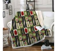 Flowers Print Soft Cozy Sherpa Fleece Blanket for Children Adults - Bird Fluffy Green Throw Single - 130x150 cm Thick Warm Blankets for Winter, Autumn, Bed, Sofa A360