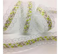 Flowers Printed Embossed Ribbon for Handmade Craft Scrapbook Easter Marriage Party Wedding Floral Packing(Color-18)