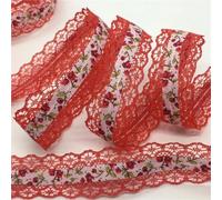 Flowers Printed Embossed Ribbon for Handmade Craft Scrapbook Easter Marriage Party Wedding Floral Packing(Color-14)