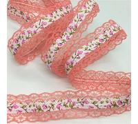 Flowers Printed Embossed Ribbon for Handmade Craft Scrapbook Easter Marriage Party Wedding Floral Packing(Color-23)