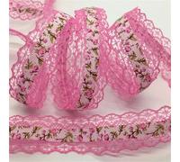 Flowers Printed Embossed Ribbon for Handmade Craft Scrapbook Easter Marriage Party Wedding Floral Packing(Color-15)