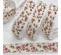 Flowers Printed Embossed Ribbon for Handmade Craft Scrapbook Easter Marriage Party Wedding Floral Packing(Color-12)