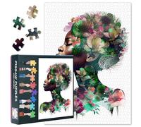 Flowers Puzzles for Adults 1000 Pieces, African American Woman Jigsaw Puzzles, Adult Puzzle for Adults, Educational Fun Games or Toys for Elders Friends 20X27 INCH