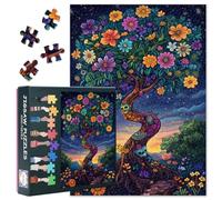 Flowers Puzzles for Adults 1000 Pieces, Day of the Dead Ancient Tree Jigsaw Puzzles, Starry Night Sky Adult Puzzle for Adults, Educational Fun Games or Toys for Elders Friends 20X27 INCH