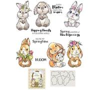Flowers Rabbit Animals Clear Stamps and Cutting Dies Sets for Card Making