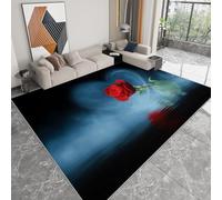 Flowers Red Roses Romanticism Area Rugs for Bedroom - Soft Print Carpets - Anti-Slip Backing Machine Washable Tufted Fluffy Rugs for Living Room Classroom Entryway Home Office - 120 x 170cm