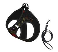 Flowers Roses Westernch,Pet Harness,Adjustable Reflective Dog Harness,Pet Leash Vest,M