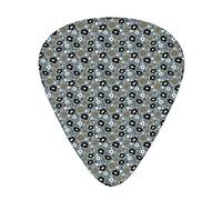 Flowers Scene Guitar Picks 12 Pack Universal ABS Guitar Picks,Flowers Scene Botanical Elements in Bohemian,for Acoustic and Electric Guitar,Blue Grey