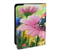Flowers Seven Stars Ladybird Printed Passport Holder,Travel Pu Leather Passport Cover Case Organiser for Men Women,6.5 Inch
