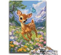Flowers Sika Deer 1000 Piece Jigsaw Puzzles for Adults & Teens,Challenging Game And Family Play for Is Ideal As A Gift for The Whole Family (50x75cm)