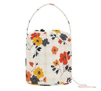 Flowers Simple Fresh Spring Red Crochet Bag Crochet Carrier Bag Portable Storage Bags for Art Supply Crocheting Accessories