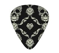 Flowers Skull Ornamental Pattern Premium Bass Electric Guitar Picks,Guitar Plectrum For Unparalleled Musical Experience