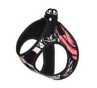 Flowers Skull Ornamental Pattern Print Pet Leash Vest,For Small Dogs,Adjustable And Comfortable Cat Puppy Essentials