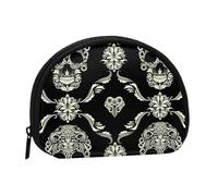 Flowers Skull Ornamental Pattern Prints Coin Purse for Women Cute Small Change Wallet Mini Coin Purses Pouch with Zipper