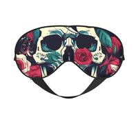 Flowers Skull Ornamental Print Comfortable Sleep Eye Mask Men Women Lightweight Travel Nap Meditation Yoga Work