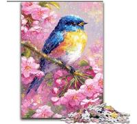 Flowers Sparrow 1000 Pieces Jigsaw Puzzle for Adults& Teens, Staycation Kill Time Enhance Love between Couples (50x75cm)