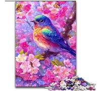 Flowers Sparrow Jigsaw Puzzles for Adults Teenagers Jigsaws Puzzle, Suitable for Ages 14 And Up Improve Memory Gifts Ideas (50x75cm)