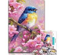 Flowers Sparrow JigsawPuzzle 1000 Pieces for Adults,Challenging Game And Family Play for Is Ideal As A Gift for The Whole Family (38x26cm)