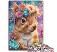 Flowers Squirrel Jigsaw Puzzles for Teenagers 1000,Educational Game Challenge Toy Wall Decoration Unique Birthday And Xmas Gifts (38x52cm)