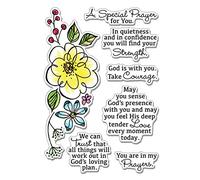 Flowers Stamps for Card Making DIY Scrapbooking God is with You take Courage Words Phrase Stamps for Paper Crafting Arts Crafts Clear Rubber Stamping Stamps Scrapbooking Supplies Album Decor
