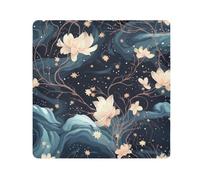 Flowers Starry Sky Camera Wrap Cloth, Squares Magic Self-Adhesive Cloth for Lens Camera Anti-Scratch Lens Protector Makeup Wrap Cloth Bag 21.7" x 21.7"