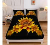 Flowers Super King Fitted Sheet Small Flowers Pattern Fitted Sheet - Deep Pocket 30cm Soft Microfibre Fabric - Shrinkage and Fade Resistant Bedding - Bottom Sheet sd1764