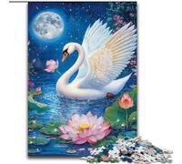 Flowers Swan 1000 Piece Jigsaw Puzzles for Adults & Teens, for And 14 Years And over Brainteaser Family Games Christmas Birthday Gifts (26x38cm)