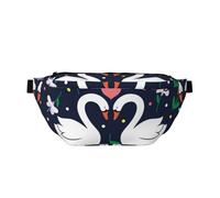Flowers Swan Love Waistpacks Sling Bag Crossbody Bags Chest Daypack Bumbag for Running Cycling Outdoors