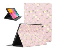 Flowers Tablet Case for Samsung Galaxy Tab A 2019 T510/T515 10.1'', Cute Aesthetic Small Oange Floral Pattern for Boys Girls Women Protective Cover Flip Stand Leather PU Funda Adjustabl