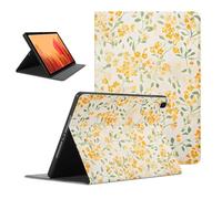 Flowers Tablet Case for Samsung Galaxy Tab A7 2020 SM-T500,T505,T507 10.4'', Cute Aesthetic Sunflower Floral Pattern for Boys Girls Women Protective Cover Flip Stand Leather PU Funda Yellow