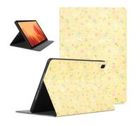 Flowers Tablet Case for Samsung Galaxy Tab A7 2020 SM-T500,T505,T507 10.4'', Cute Aesthetic Yellow Flowers Floral Pattern for Boys Girls Women Protective Cover Flip Leather PU Funda Pink