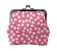 Flowers Texture Pink Printing Coin Purse, Lightweight Minimalist Wallet For Music Festivals And Concerts, Black, One Size, Art Deco